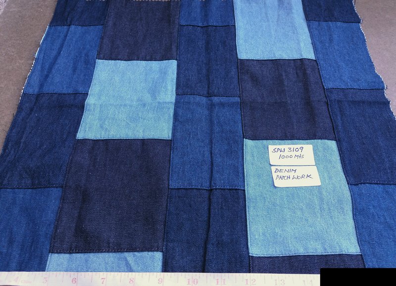 patchwork denim fabric